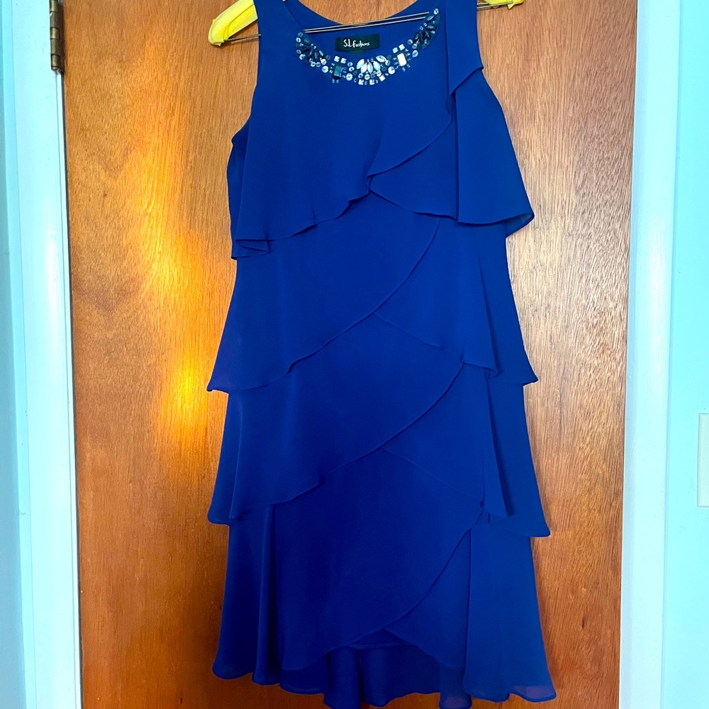 Beautiful Jeweled Neckline Cocktail Dress